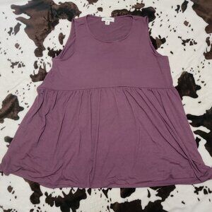 Zenana Top Womens Tank Tunic Sleeveless Summer Flowy Soft Plum